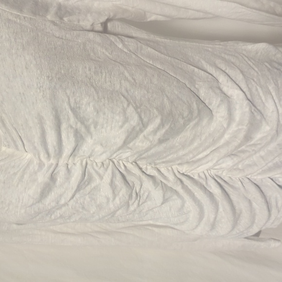 Frame Denim linen jersey white ruched top XL (tag says L but fits like XL-XXL) - Picture 4 of 10